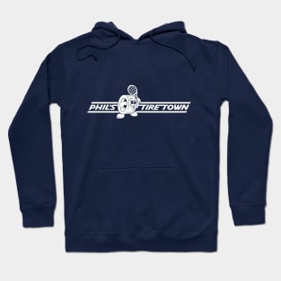 Phil's Tire Town, Official Sponsor of New Rochelle Challenger (White Text) Hoodie